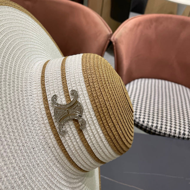CELINE 26S WIDE BRIM STRAW SUN HAT 198