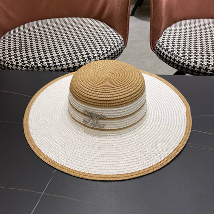 CELINE 26S WIDE BRIM STRAW SUN HAT 198