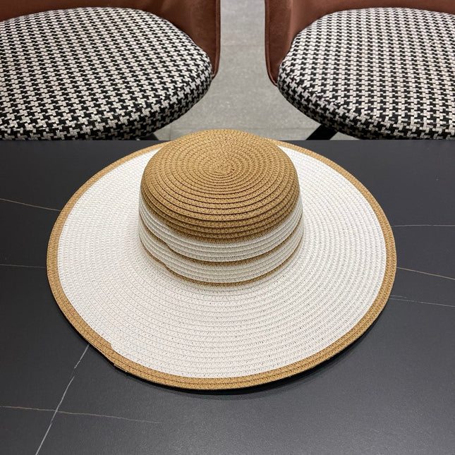 CELINE 26S WIDE BRIM STRAW SUN HAT 198
