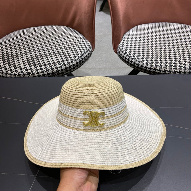 CELINE 26S WIDE BRIM STRAW SUN HAT 197