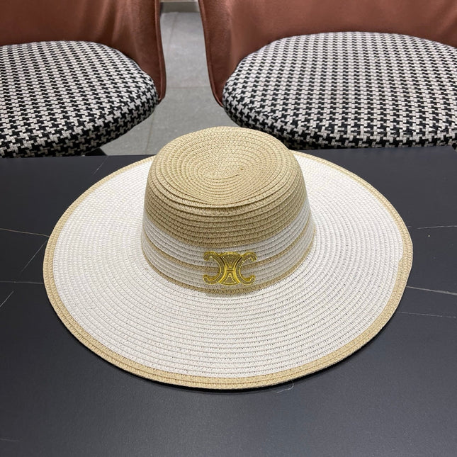 CELINE 26S WIDE BRIM STRAW SUN HAT 197