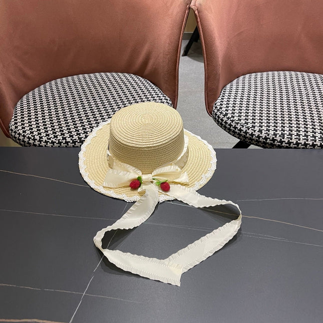 DIOR 26S LACE TRIM STRAW SUN HAT STYLE 198