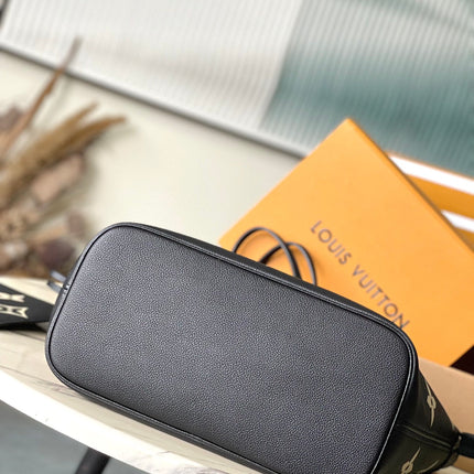 NEVERFULL MM 31 IN BLACK CREAM MONOGRAM EMPREINTE LEATHER