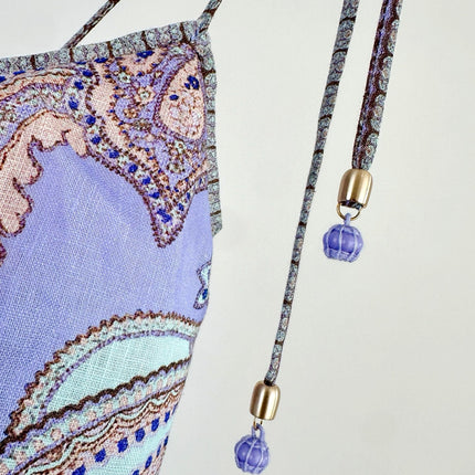 SPAGHETTI STRAP PRINTED MAXI DRESS