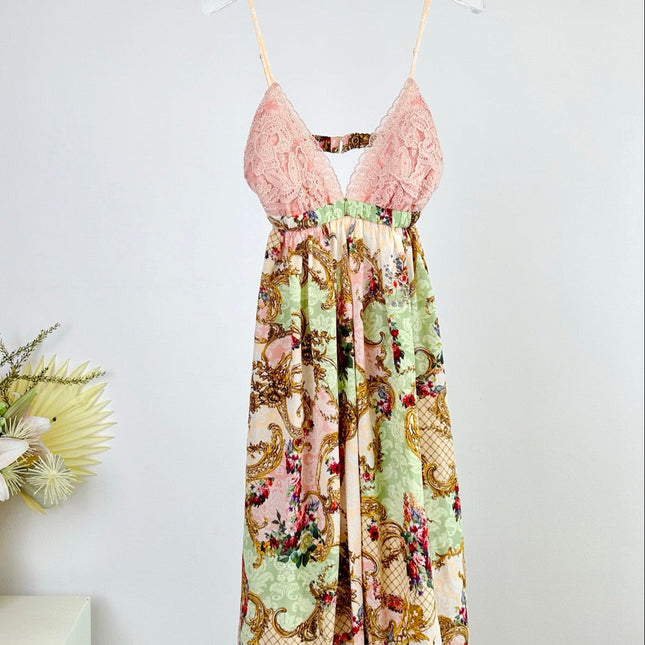 CAMILLA PRINTED SILK V-NECK MINI DRESS 270306