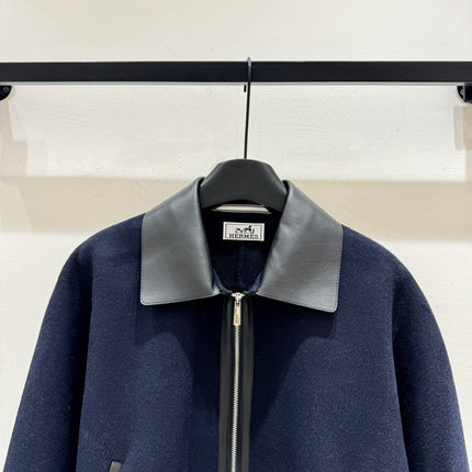 HERMES 25S CASHMERE COAT WITH SHEARLING COLLAR 251