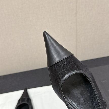 SL CHERISH SLINGBACK 45 BLACK MESH AND CALFSKIN