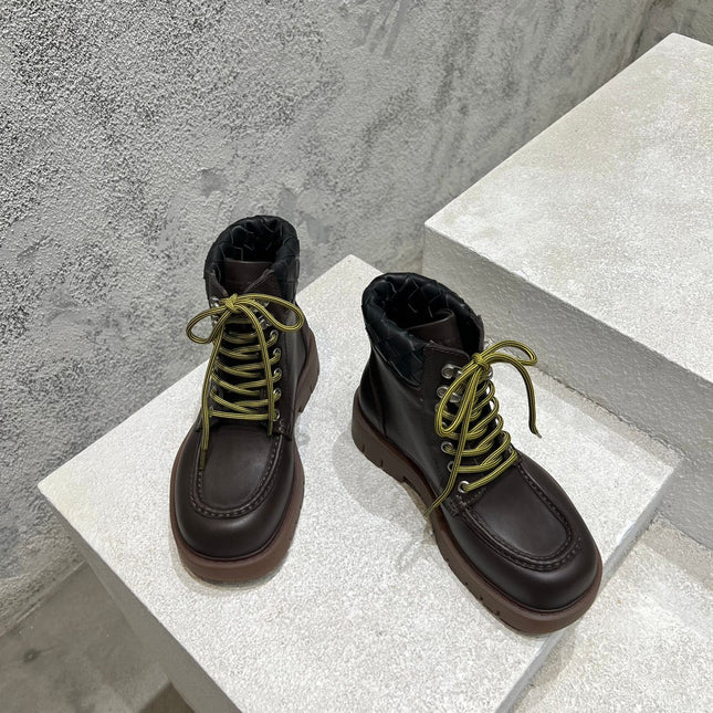 HADDOCK LACE-UP ANKLE BOOT IN CHOCOLATE BROWN CALFSKIN