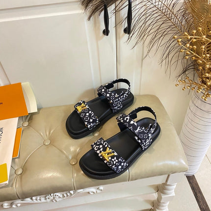 LV 26S SANDALS IN BLACK CANVAS