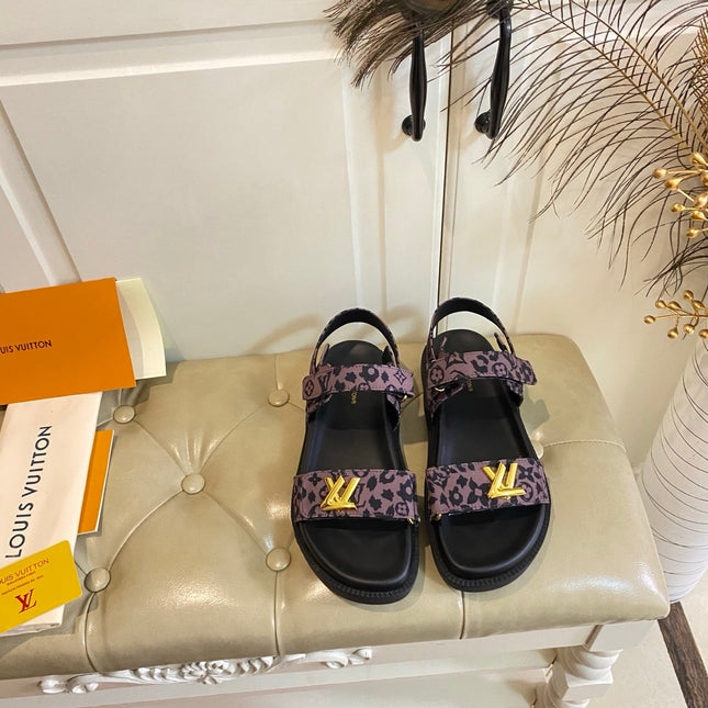 LV 26S SANDALS IN DARK PURPLE CANVAS