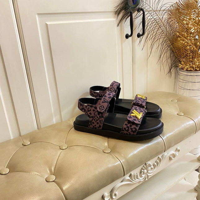 LV 26S SANDALS IN DARK PURPLE CANVAS