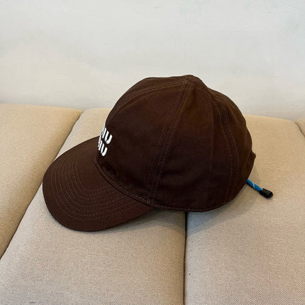 MIUMIU BASEBALL CAP IN BROWN KHAKI FABRIC STYLE 6