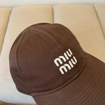 MIUMIU BASEBALL CAP IN BROWN KHAKI FABRIC STYLE 6