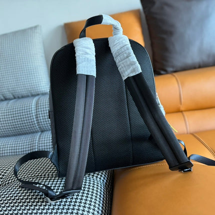 FENDI 44 MINI BACKPACK IN BLACK MONOGRAM JACQUARD FABRIC AND CALFSKIN