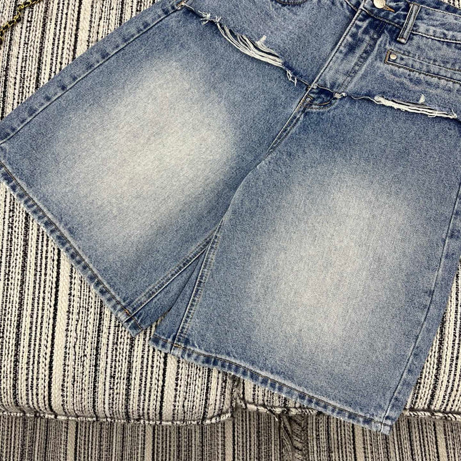 PRADA 26S WIDE-LEG DENIM SHORTS 1060