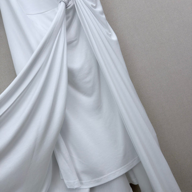 RALPH LAUREN 26S WHITE WAIST-TIED DRESS 455