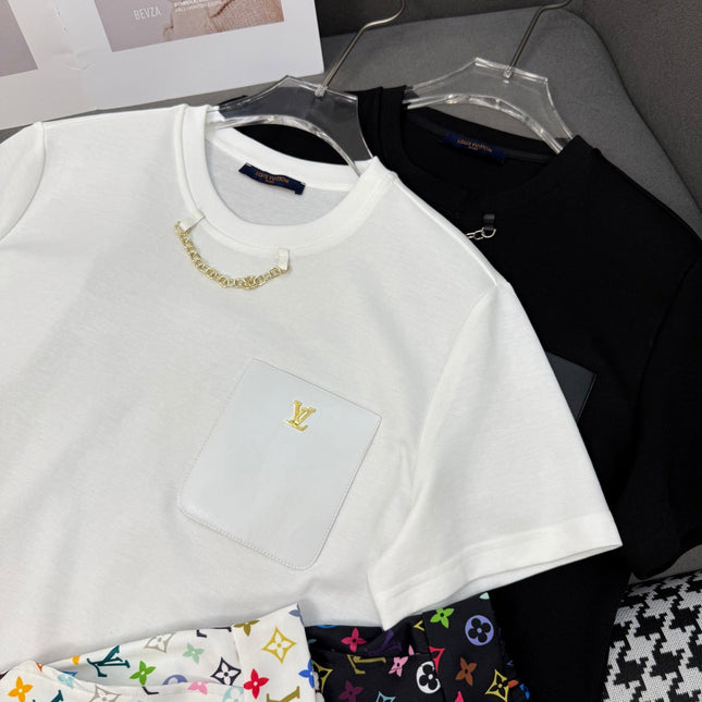 LV NEW T-SHIRT AND SHORTS SET WITH GOLD HARDWARE DETAILS
