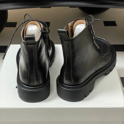 LOEWE 26S ANKLE BOOTS IN DARK OLIVE GRAY CALFSKIN