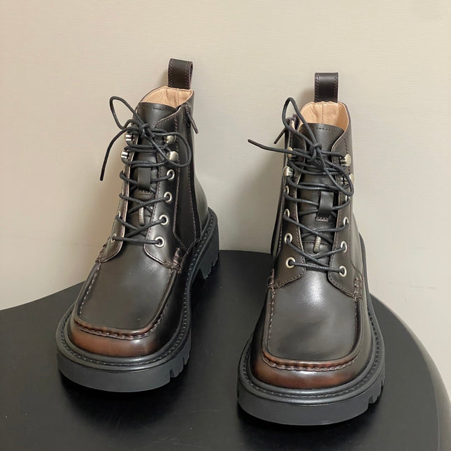 LOEWE 26S ANKLE BOOTS IN DARK BROWN CALFSKIN