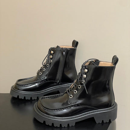 LOEWE 26S ANKLE BOOTS IN BLACK PATENT CALFSKIN
