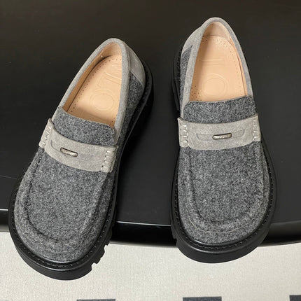 LOEWE 26S LOAFER IN GRAY FABRIC