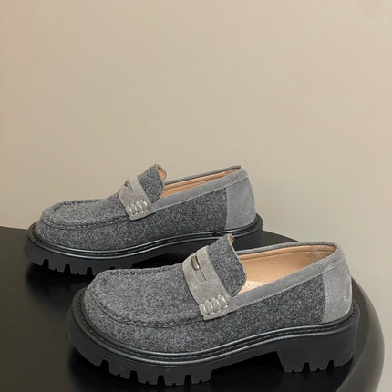 LOEWE 26S LOAFER IN GRAY FABRIC