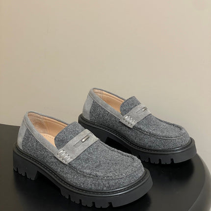 LOEWE 26S LOAFER IN GRAY FABRIC