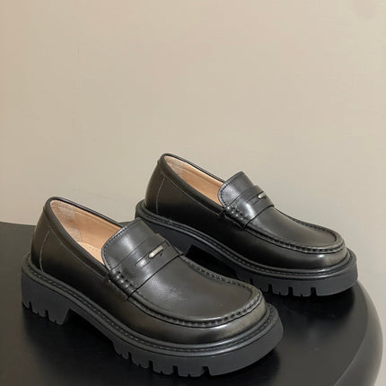 LOEWE 26S LOAFER IN DARK OLIVE GRAY CALFSKIN