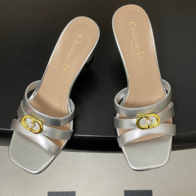 DIOR 26S HIGH HEEL SANDALS 80 MM IN SILVER CALFSKIN