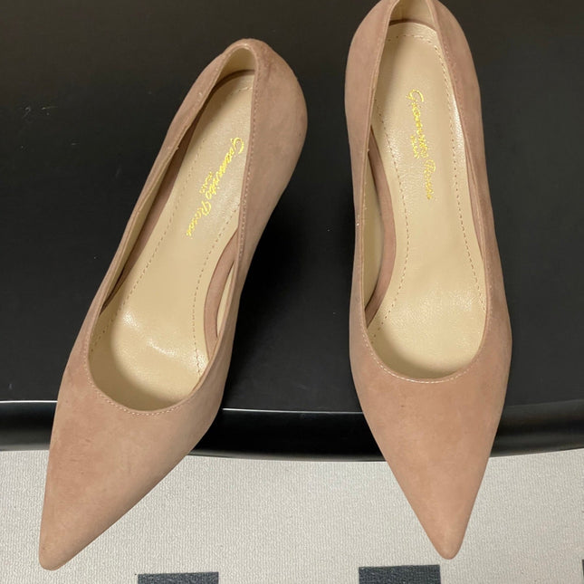 GIANVITO ROSSI 26S HIGH HEELS 85 MM IN NUDE SUEDE