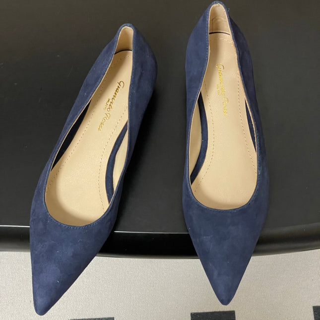GIANVITO ROSSI 26S FLATS IN NAVY BLUE SUEDE
