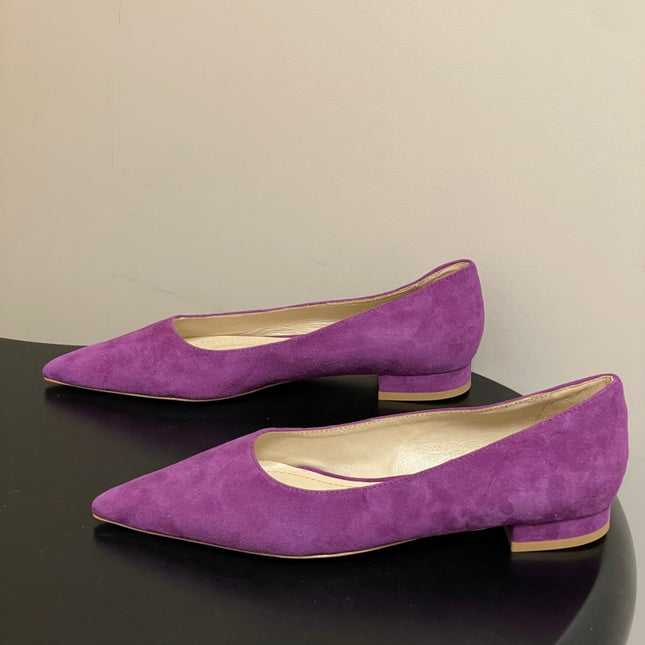 GIANVITO ROSSI 26S FLATS IN PURPLE SUEDE