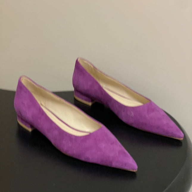 GIANVITO ROSSI 26S FLATS IN PURPLE SUEDE