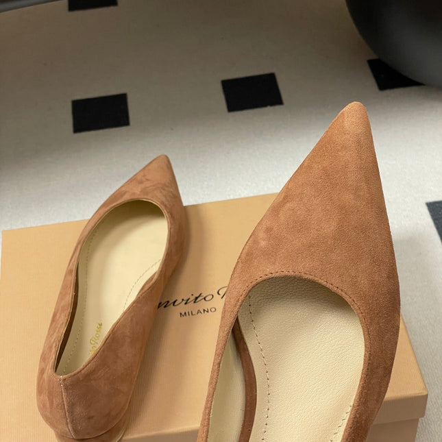 GIANVITO ROSSI 26S FLATS IN BROWN SUEDE