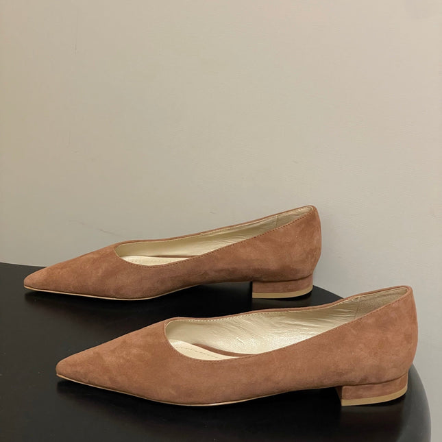 GIANVITO ROSSI 26S FLATS IN BROWN SUEDE