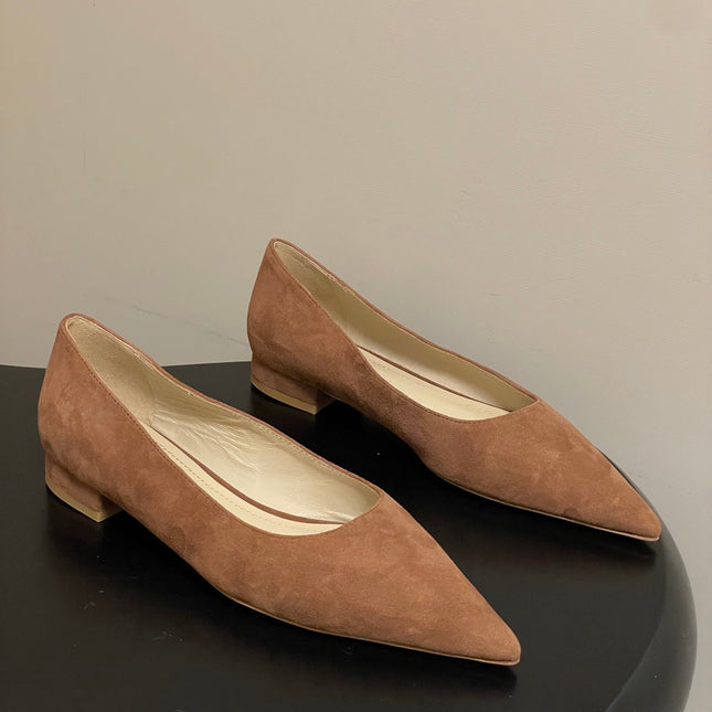 GIANVITO ROSSI 26S FLATS IN BROWN SUEDE