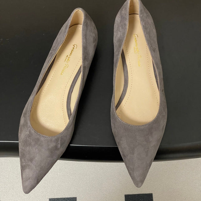 GIANVITO ROSSI 26S FLATS IN GREY SUEDE
