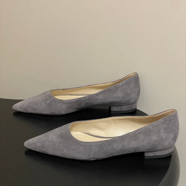 GIANVITO ROSSI 26S FLATS IN GREY SUEDE