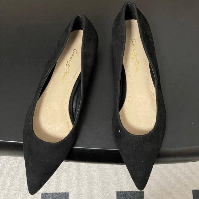 GIANVITO ROSSI 26S FLATS IN BLACK SUEDE
