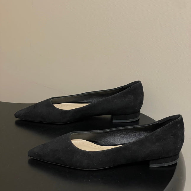 GIANVITO ROSSI 26S FLATS IN BLACK SUEDE