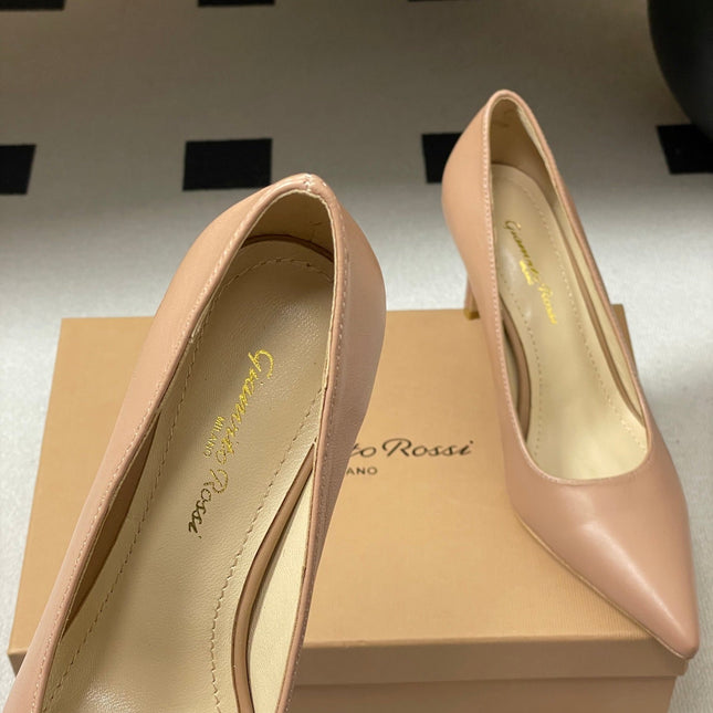 GIANVITO ROSSI 26S HIGH HEELS 85 MM IN NUDE CALFSKIN