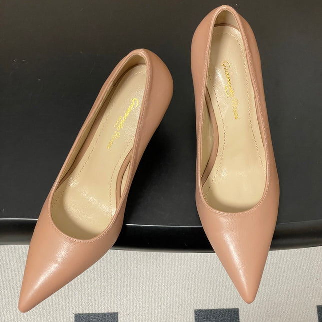 GIANVITO ROSSI 26S HIGH HEELS 85 MM IN NUDE CALFSKIN