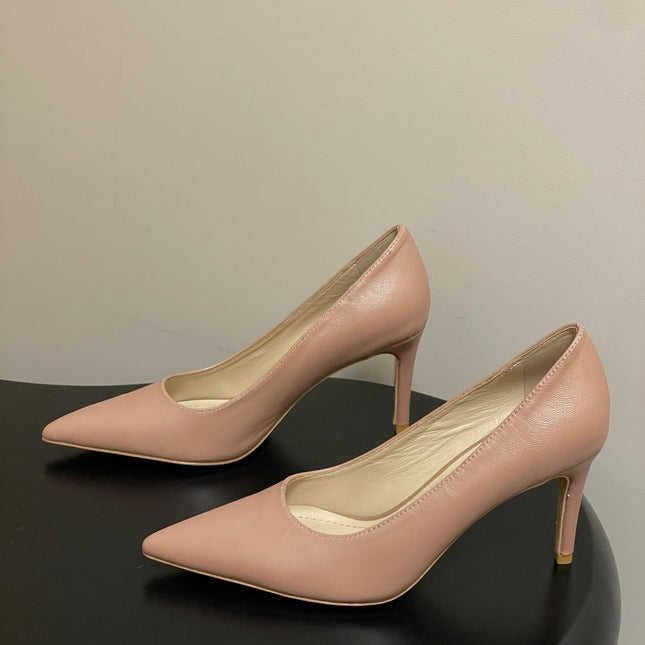 GIANVITO ROSSI 26S HIGH HEELS 85 MM IN NUDE CALFSKIN