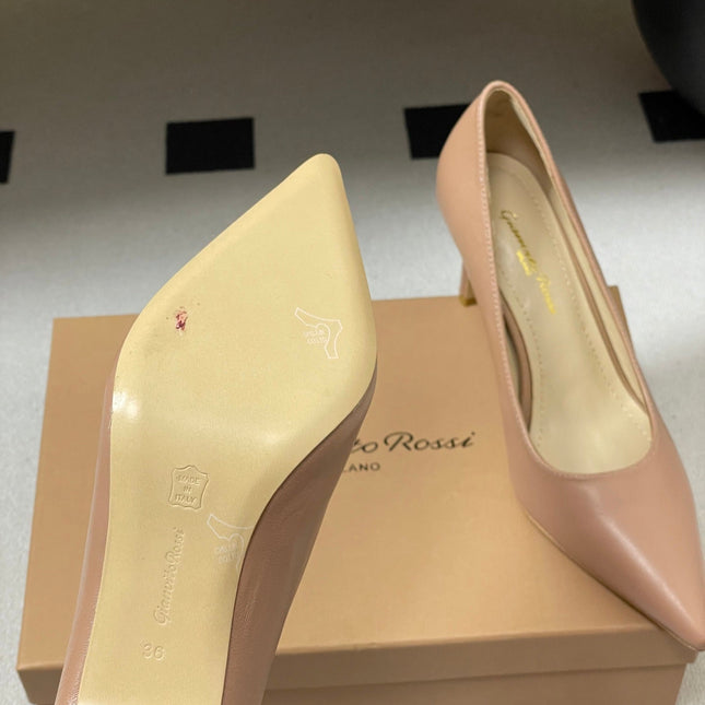 GIANVITO ROSSI 26S HIGH HEELS 85 MM IN NUDE CALFSKIN