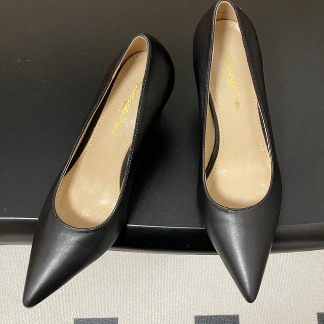 GIANVITO ROSSI 26S HIGH HEELS 85 MM IN BLACK CALFSKIN