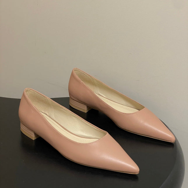 GIANVITO ROSSI 26S FLATS IN NUDE CALFSKIN