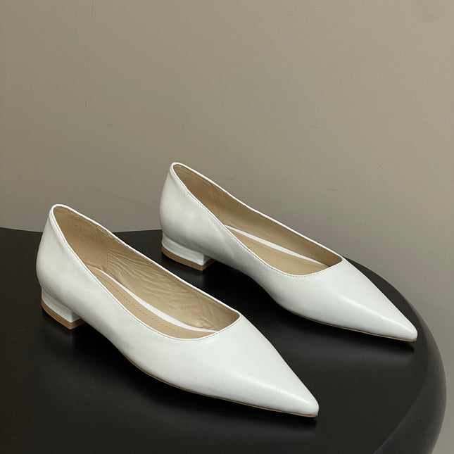 GIANVITO ROSSI 26S FLATS IN WHITE CALFSKIN