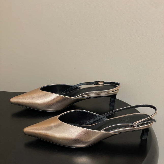 HM 26S NICOLE SLINGBACK 40MM IN GOLD CALFSKIN SILVER HARDWARE
