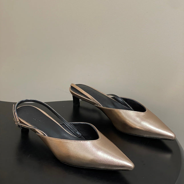 HM 26S NICOLE SLINGBACK 40MM IN GOLD CALFSKIN SILVER HARDWARE