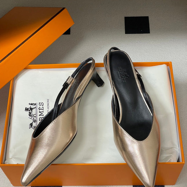 HM 26S NICOLE SLINGBACK 40MM IN GOLD CALFSKIN SILVER HARDWARE